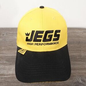 JEGS Hat Cap Strap Back One Size Yellow Black Baseball Embroidered Mens